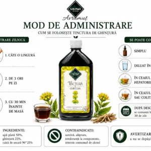 Tinctură de Ghințură 500ml- SolisPlant Avrămuț