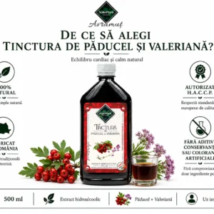 Tinctură de Păducel și Valeriană 500ml- SolisPlant Avrămuț